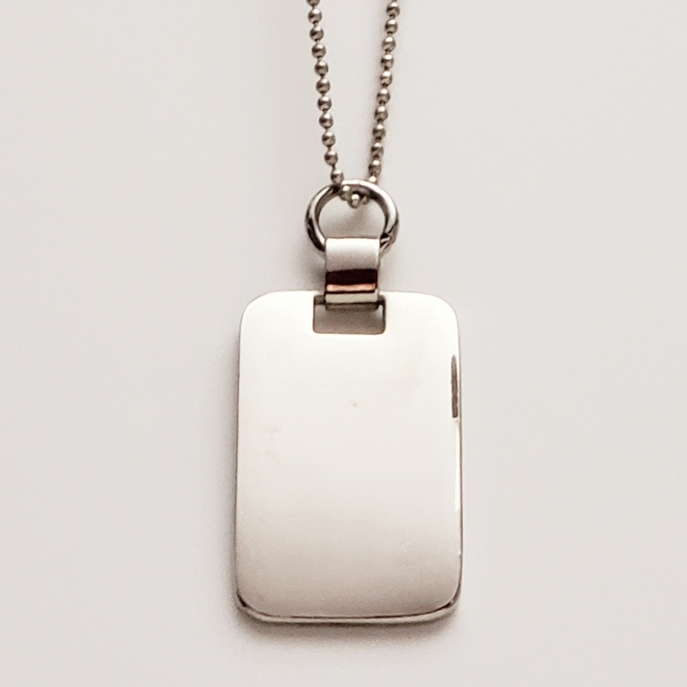 Personal Blank/Engravable Silver Rectangle Id Dog… - image 2